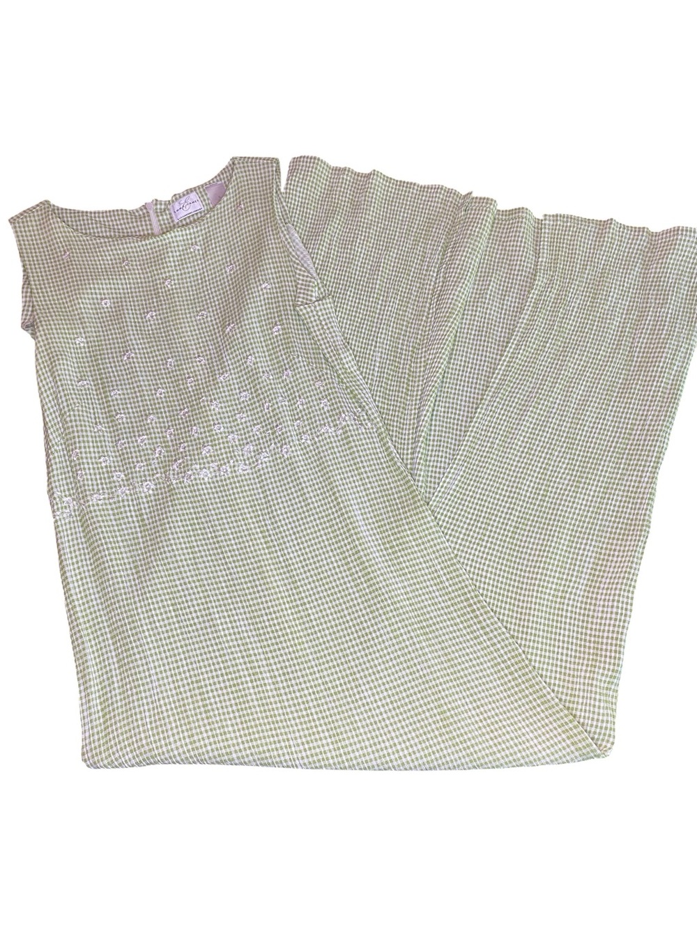 Emma James Liz Claiborne Gingham Dress Women’s 8 Cottagecore Spring Summer Green - Picture 2 of 6